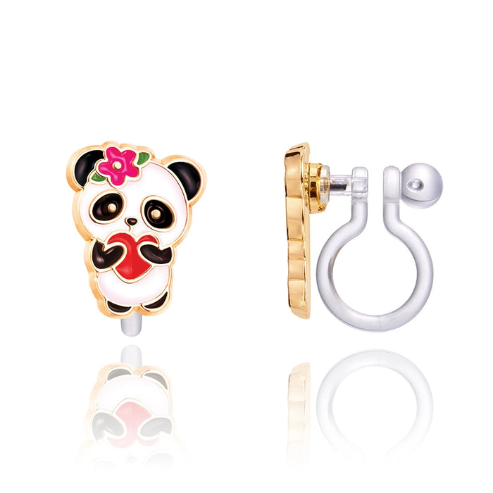 Lasten korvakorut Clip On - Panda Love