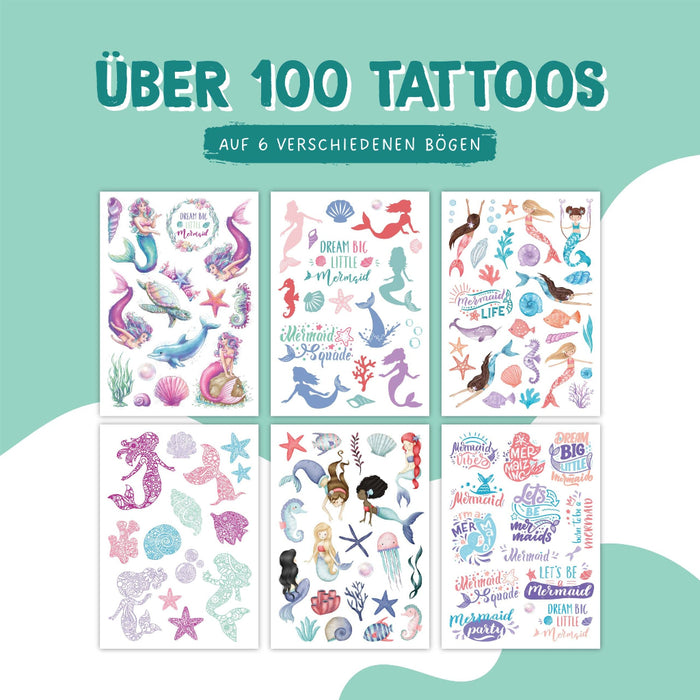 Lasten tatuointi kuvat 100kpl - Merenneidot