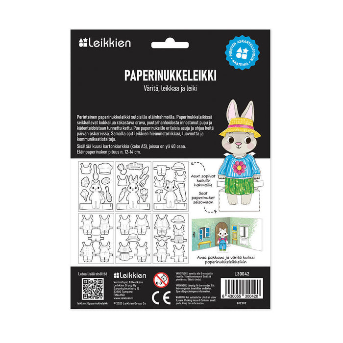 Leikkien Paperinukke askartelu pakkaus