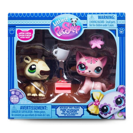 Littlest Pet Shop G7 Holiday Pet Pair, Capybara #269 ja Kissa #270