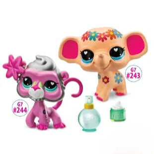 Littlest Pet Shop G7 S4 Pet pair, Norsu #243 ja Paviaani #244 - Ennakkotilaus