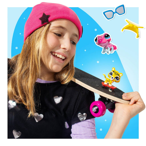 Littlest Pet Shop G7 S5 Chill & Chase Pet Pair, Kameleontti #415 ja Leopardi #416 - Ennakkotilaus