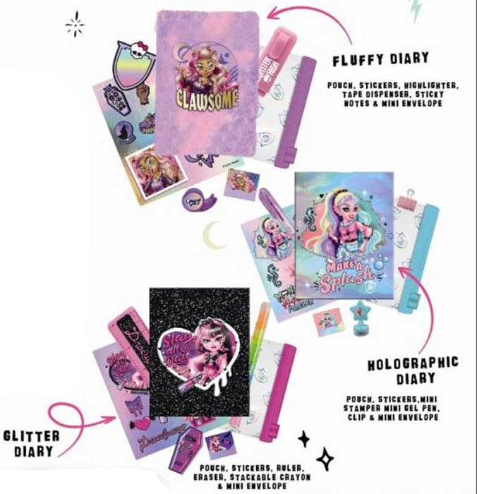 Monster High Mini Diary Surprise muistikirja ja tarvikkeet