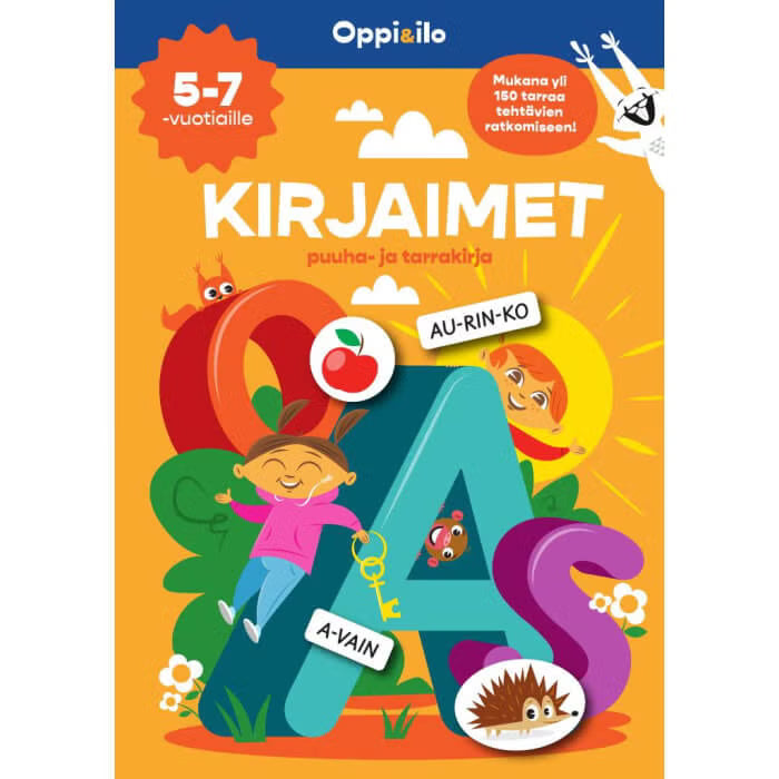 Oppi&ilo Kirjaimet puuha- ja tarrakirja 5-7v