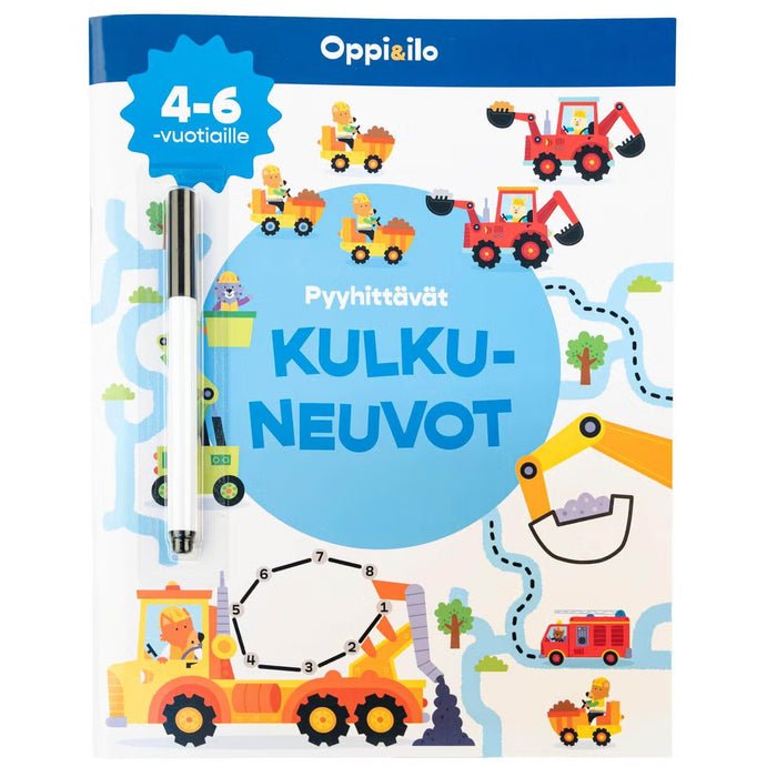 Oppi&ilo pyyhittävä Kulkuneuvot -puuhakirja 4-6v