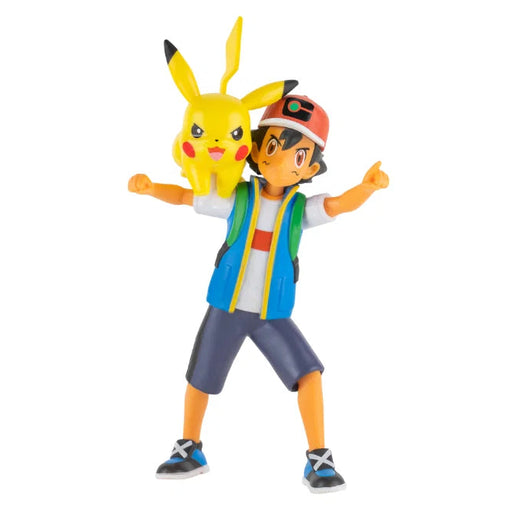 Pokemon Pikachu ja Ash pokemon kouluttaja Battle figuuri