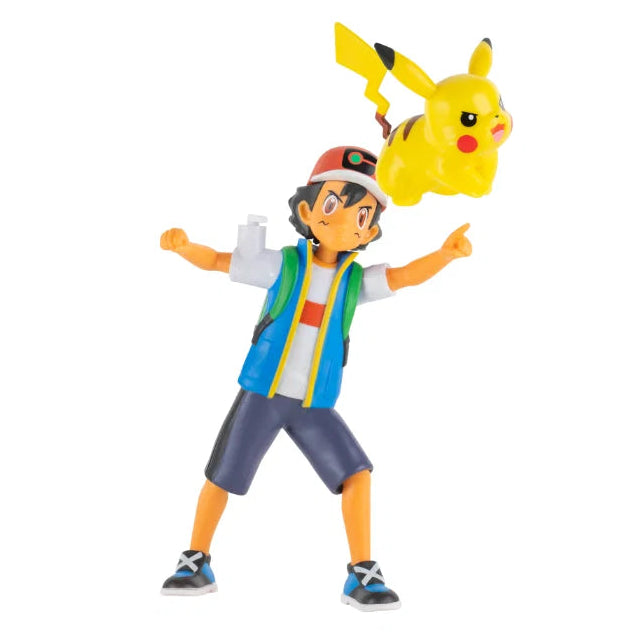 Pokemon Pikachu ja Ash pokemon kouluttaja Battle figuuri