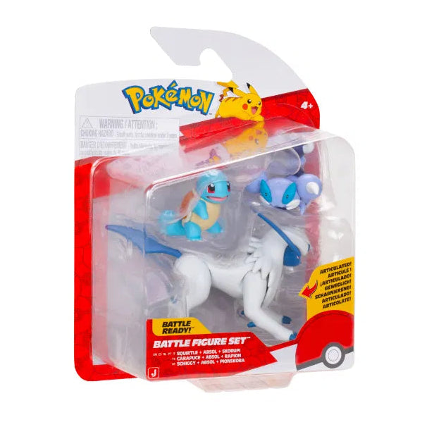 Pokemon Battle figuuri 3-Pack - Squirtle, Absol, Skorupi