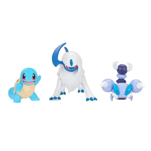 Pokemon Battle figuuri 3-Pack - Squirtle, Absol, Skorupi
