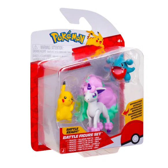 Pokemon Battle figuuri 3-Pack - Ponyta, Pikachu, Gible