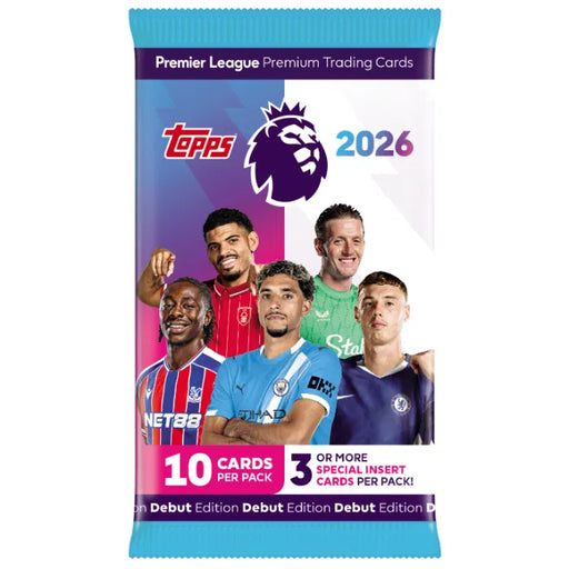 Topps Premier League liiga 2005/2026 booster keräilykortti pakkaus