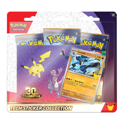 Pokémon 30th Celebration Tech Sticker Collection Lucario - Ennakkotilaus