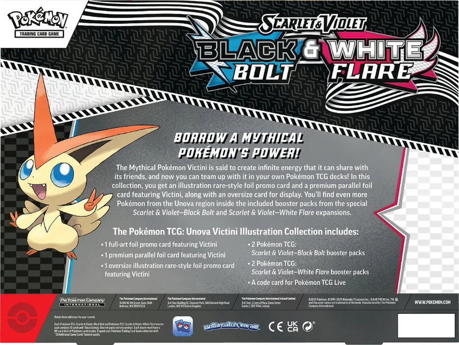 Pokemon Black Bolt & White Flare Victini Illustration Rare Collection keräilykortti -pakkaus