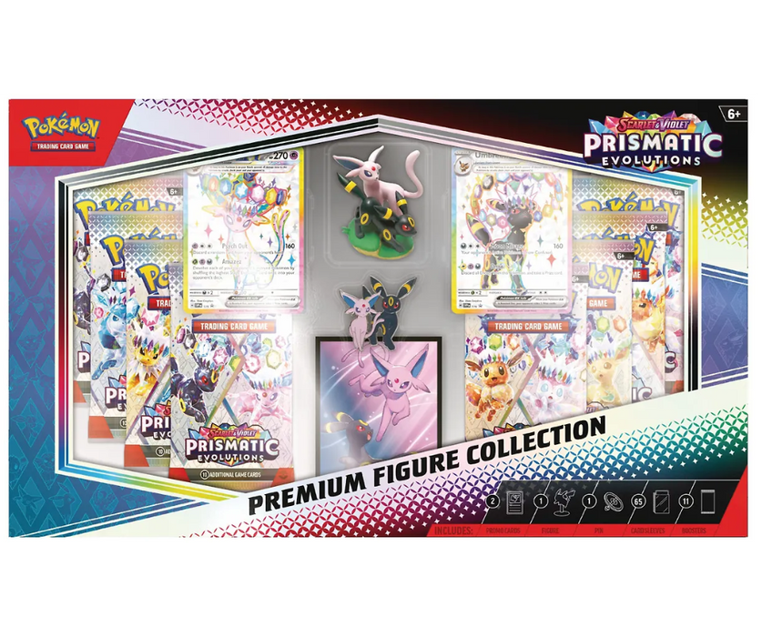 Pokémon Prismatic Evolutions Premium Figure Collection keräilykortti pakkaus
