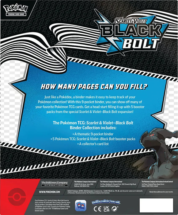 Pokemon SV10.5 Black Bolt Binder Collection keräilykortti pakkaus