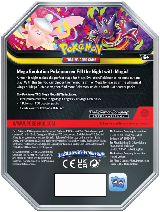 Pokémon Tin Summer 2026 Mega Clefable EX - keräilykortti pakkaus