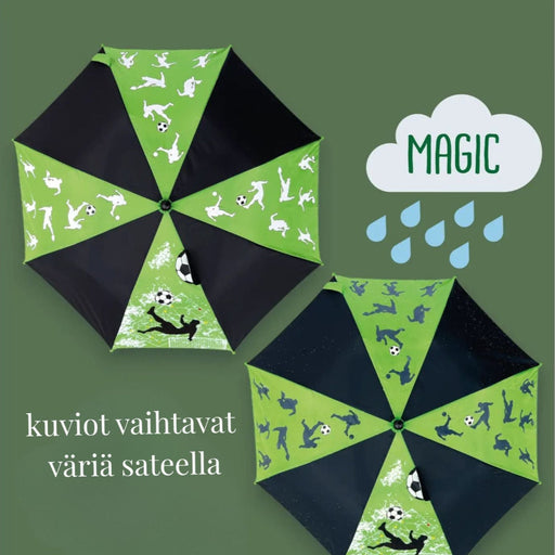 Jalkapallo kuvioitu sateella väriä vaihtava sateenvarjo lapsille