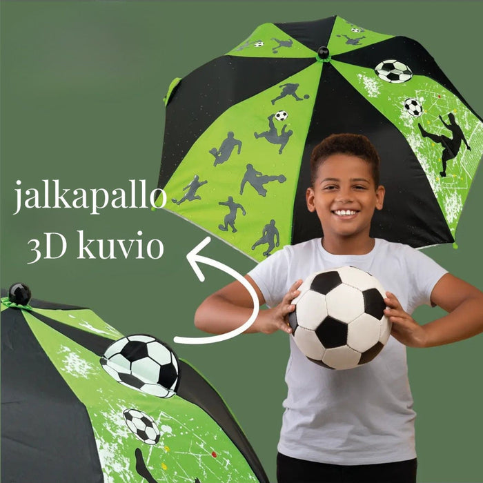 Jalkapallo kuvioitu sateella väriä vaihtava sateenvarjo lapsille