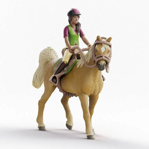 Schleich 42714 ratsastaja Sarah & Mystery hevonen + varusteet
