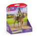 Schleich 42714 ratsastaja Sarah & Mystery hevonen + varusteet