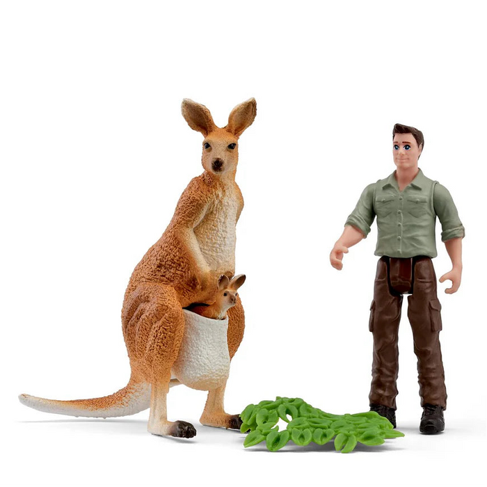 Schleich 81540 Pocket Set Kenguru ja metsänvartija - Ennakkotilaus