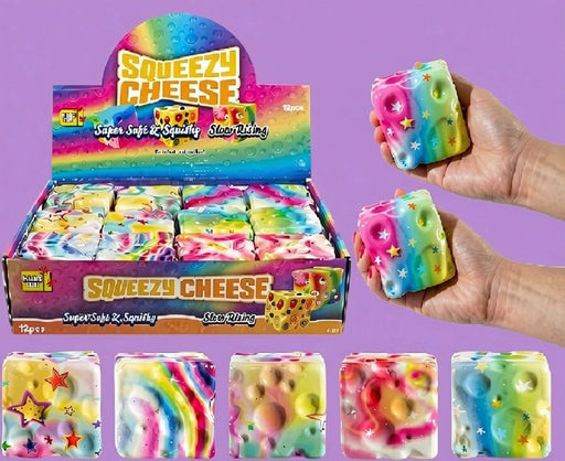 Squeeze Rainbow Cheese Juusto fidget stressi lelu