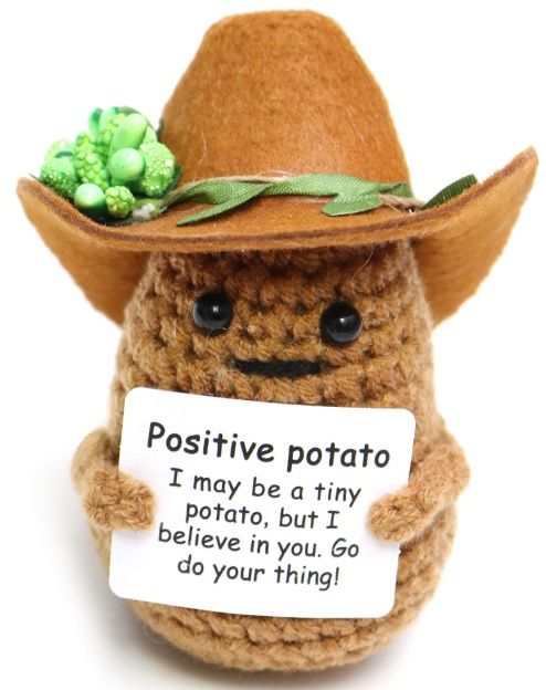 Positive Cowboy Potate virkattu peruna pehmo hahmo