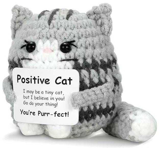 Positive Cat virkattu kissa pehmo hahmo