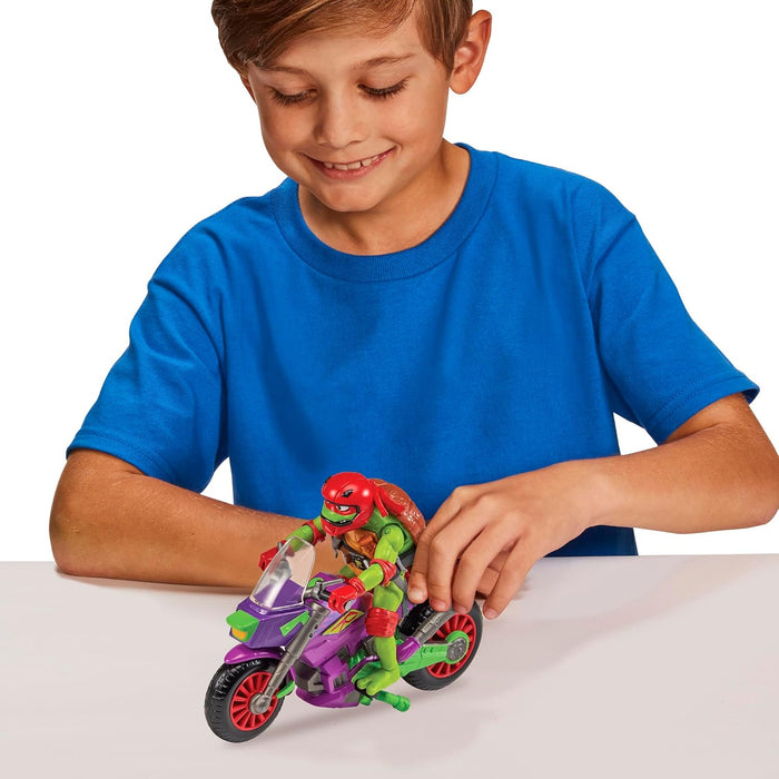 Teenage Mutant Ninja Turtles Dragon moottoripyörä ja Raphael