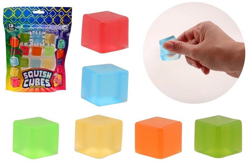 Fidget anti-stress puristeltavat pienet kuutiot 12kpl