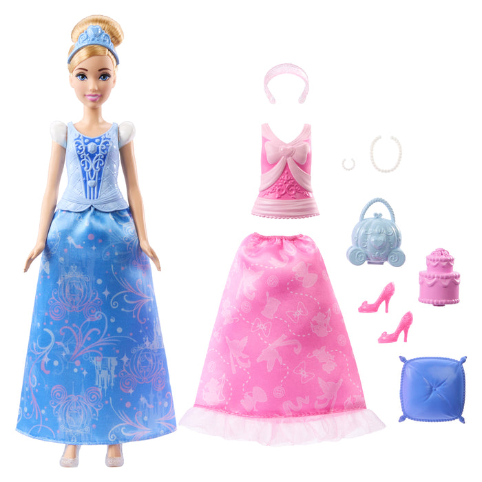 Disney Tuhkimo nukke ja 2in1 vaate leikkisetti