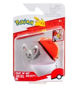 Pokemon Minccino figuuri ja Clip'n' Go - poke pallo