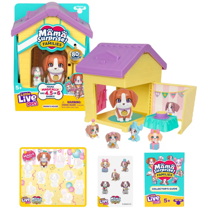 Little Live Pets Mama Suprise Mama's House koira + vauvat leikkisetti