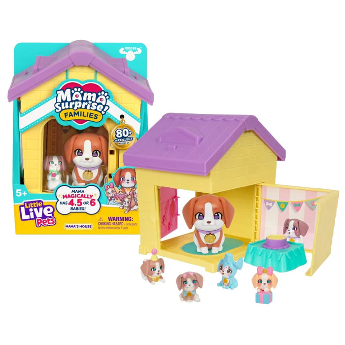 Little Live Pets Mama Suprise Mama's House koira + vauvat leikkisetti
