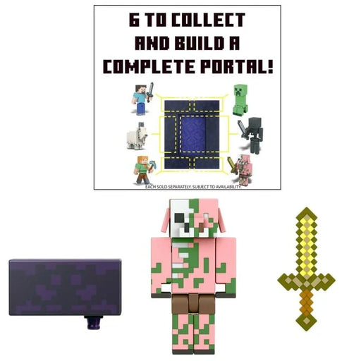 Minecraft Build-A-Portal Zombified Piglin -figuuri