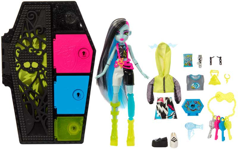 Monster High Skulltimate Secrets Frankie Stein nukke ja vaatekaappi