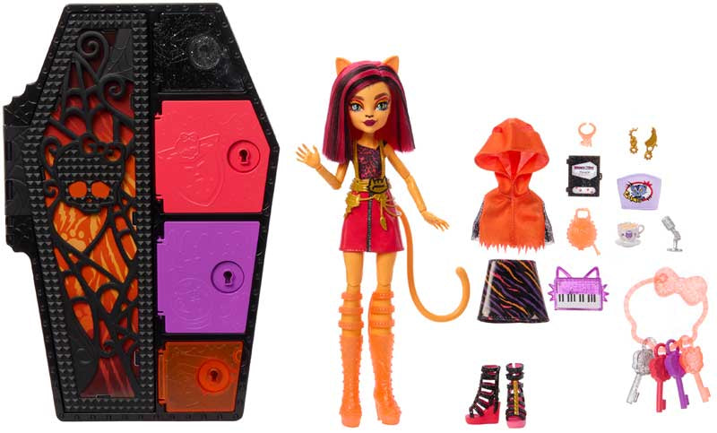 Monster High Skulltimate Secrets Toralei nukke ja vaatekaappi