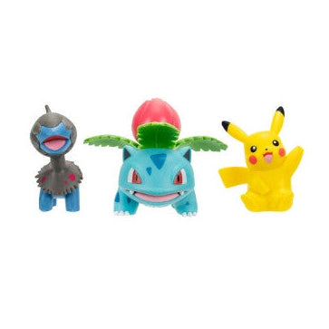 Pokemon Battle figuuri 3-Pack - Deino, Ivysaur, Pikachu