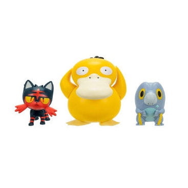 Pokemon Battle figuuri 3-Pack - Litten, Psyduck, Frigibax