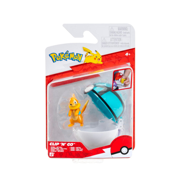 Pokemon Buizel figuuri ja Clip'n' Go - poke pallo