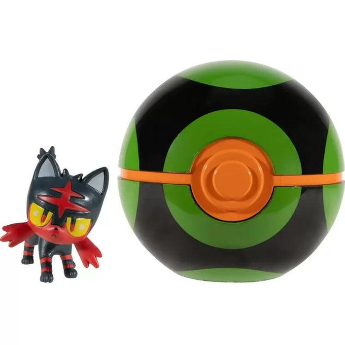Pokemon Litten figuuri ja Clip'n' Go - poke pallo