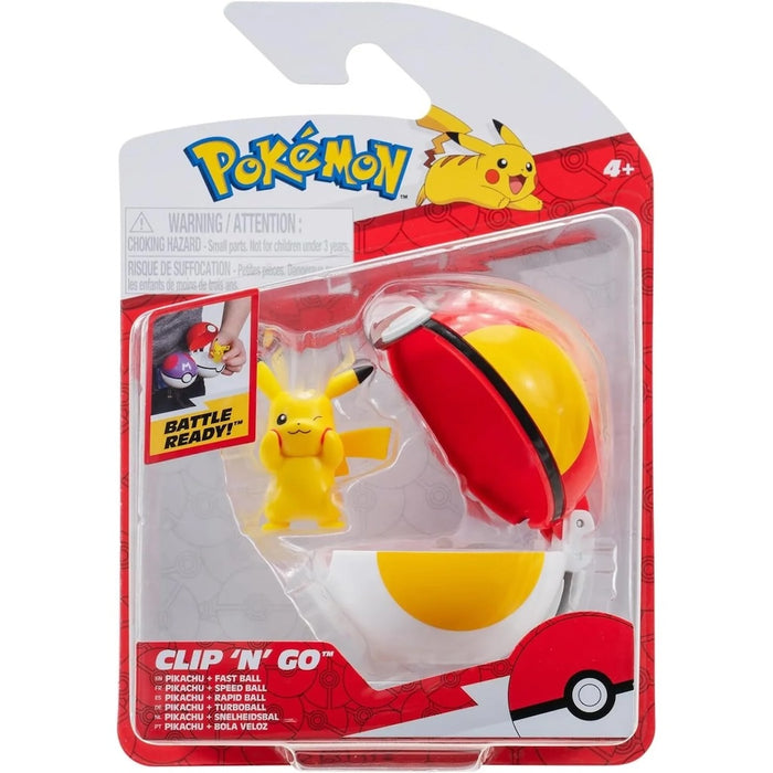 Pokemon Pikachu figuuri ja Clip'n' Go - poke pallo