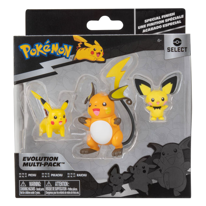 Pokemon Select Evolution pakkaus - Pichu, Pikachu ja Raichu