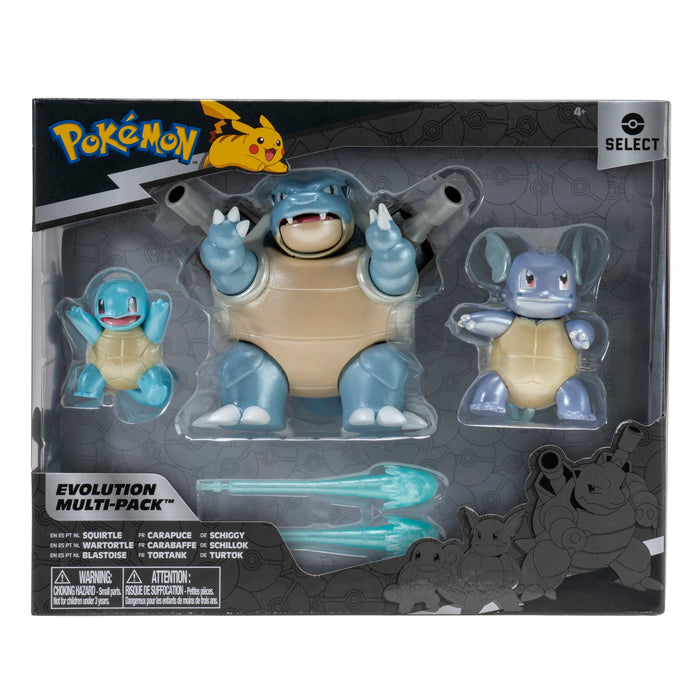Pokemon Select Evolution pakkaus - Squirtle, Wartortle ja Blastoise