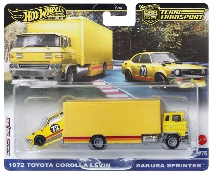 Hot Wheels Premium Team Transport; 1972 Toyota Corolla Levin Sakura Sprinter #75