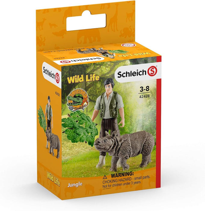 Schleich 42428 Luonnonsuojelija ja sarvikuono