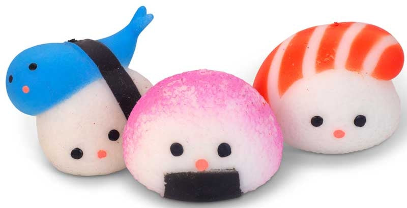 Scrunchems Squishy Sushi 3kpl puristelu fidget lelu