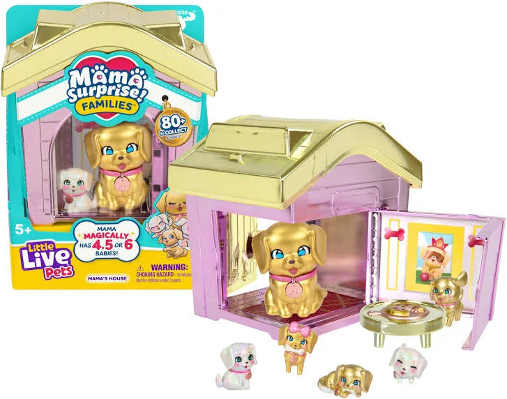 Little Live Pets Mama Suprise Mama's House koira + vauvat leikkisetti