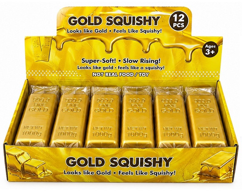 Squishy Gold Kulta harkko Stressi fidget lelu