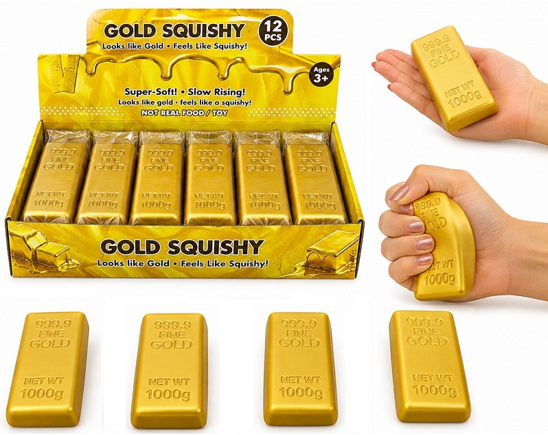 Squishy Gold Kulta harkko Stressi fidget lelu